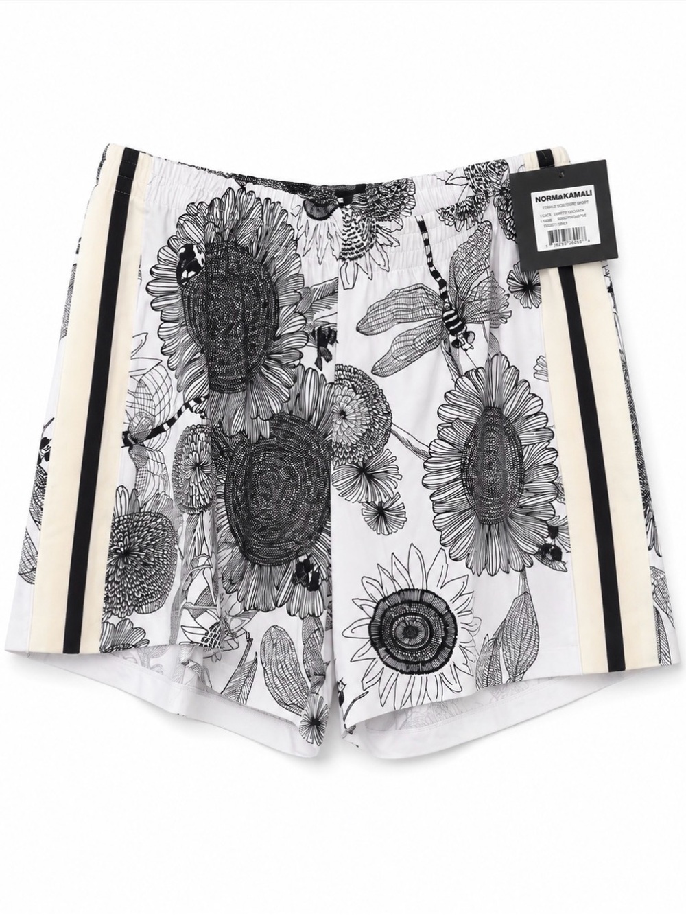 Norma Kamali Odonata Side Stripe Elephant Sweatshorts M NWT